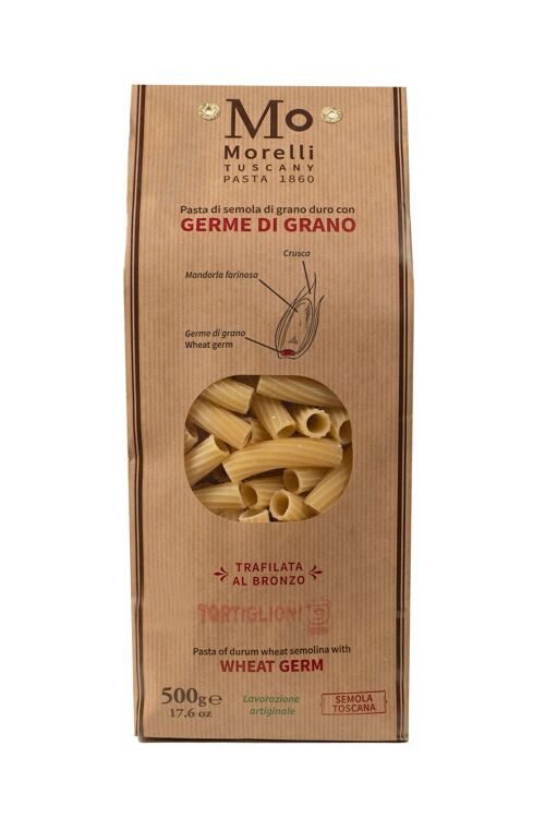 Pasta Tortiglioni c/germe di grano artigianale toscana g.500