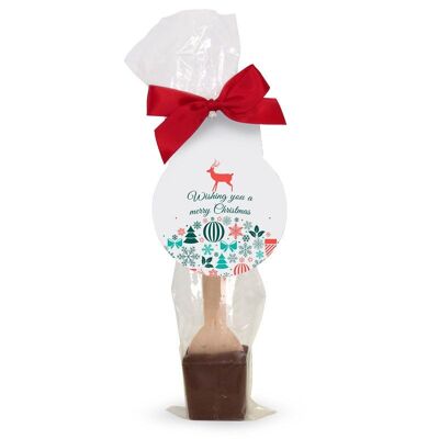 'Wishing you a Merry'  Hot Milk Chocolate Stirrers