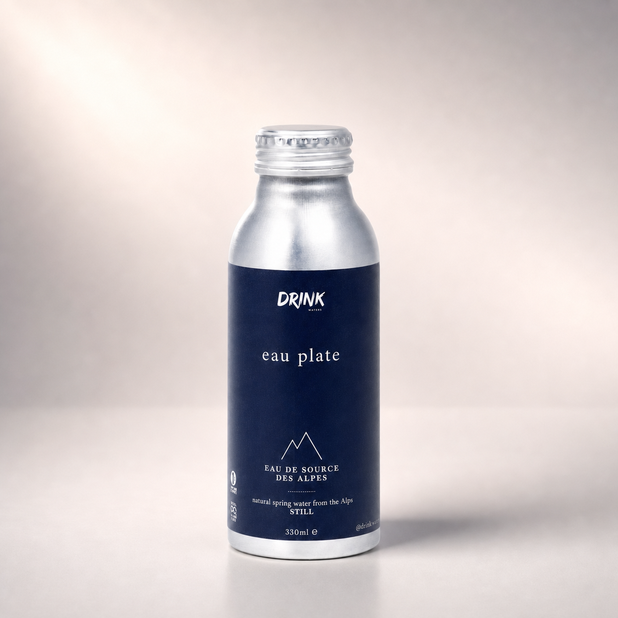 Agua sin gas premium de los Alpes - Botella de aluminio reciclable de 330 ml (paquete de 12)