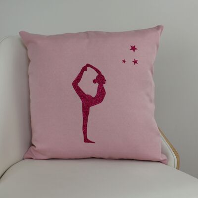 Fuchsia glittery gymnast pink cushion