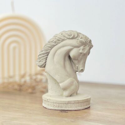 Cadeau de sculpture en béton de buste de cheval pour les amateurs de chevaux