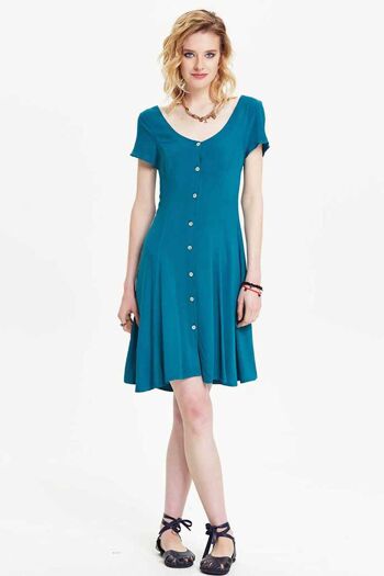 Robe d'été bleu sarcelle au dos aéré 3