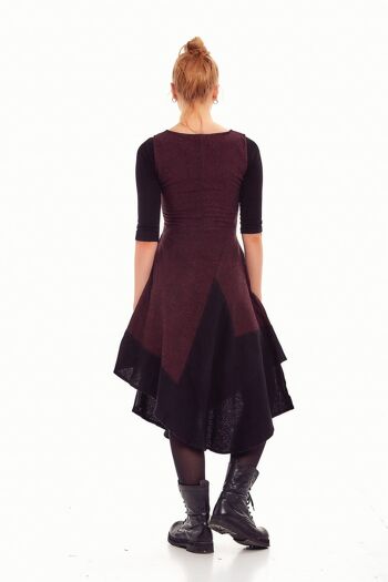 Robe d'automne asymétrique marron 4