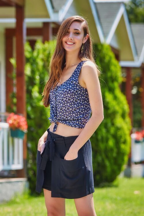 Black Boho Shorts With Pockets