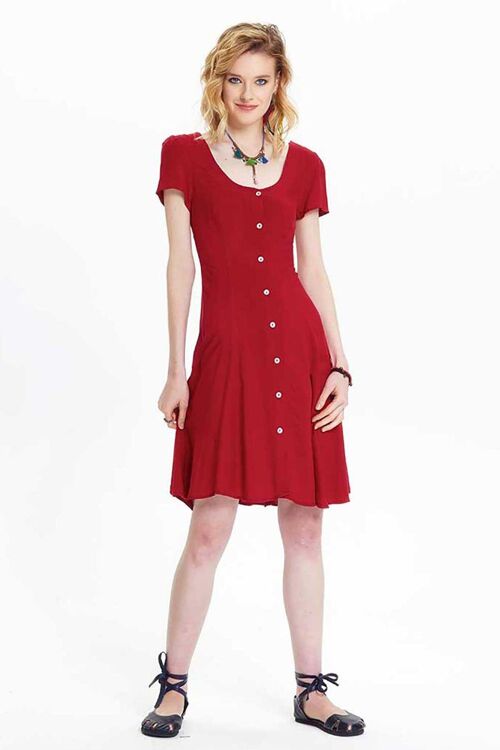 Deep Maroon Breezy Back Summer Dress