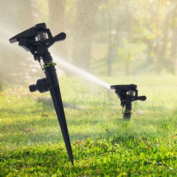 ROTAJET : Arroseur de jardin sur piquet avec jet réglable pulvérisation et rotation de 30 à 360 degrés, irrigation de jardin, accessoire pour tuyaux d'arrosage 8