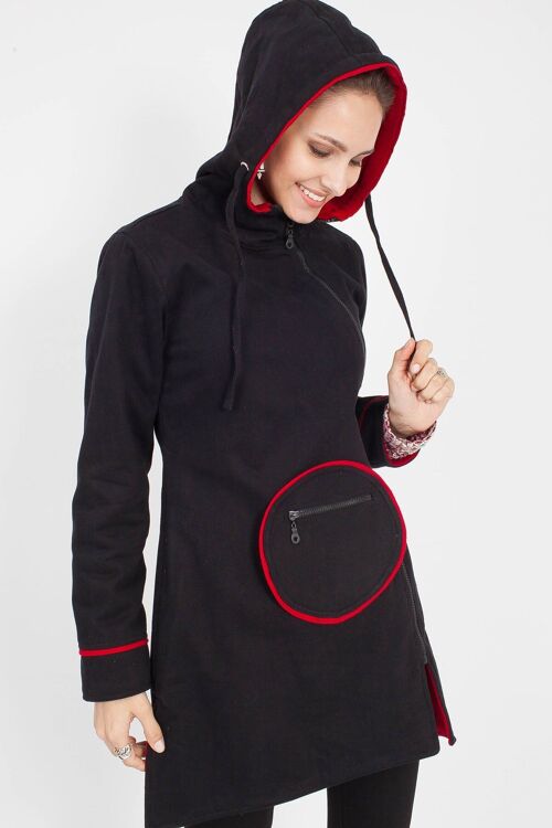 Black Pocket Detail Coat
