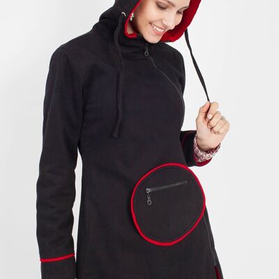 Schwarzer Mantel mit Taschendetail