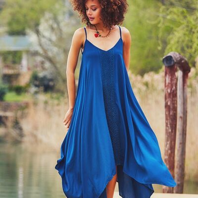 Vestido de playa asimétrico azul