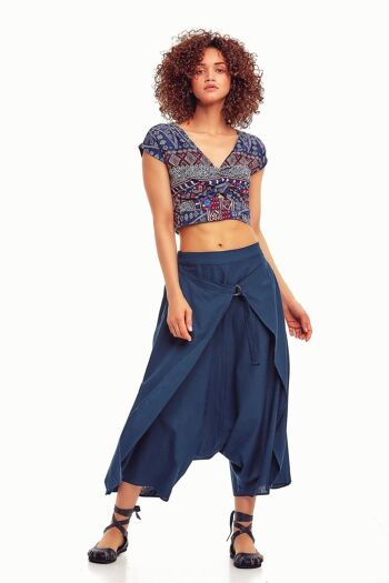 Pantalon jupe jupe-culotte bleu 1