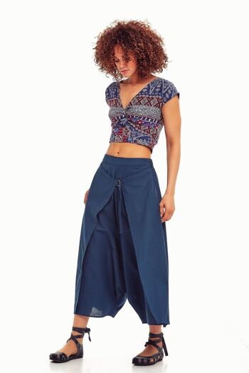 Pantalon jupe jupe-culotte bleu 3