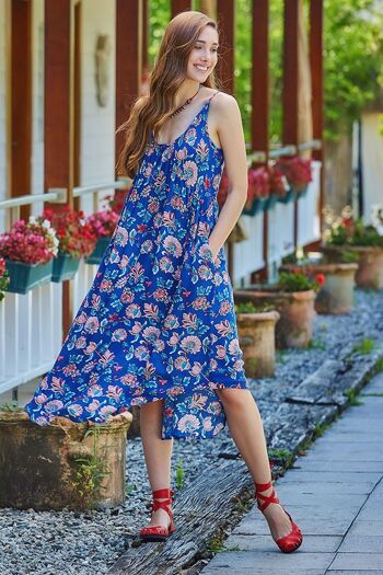 Robe d'été bohème florale bleue 3