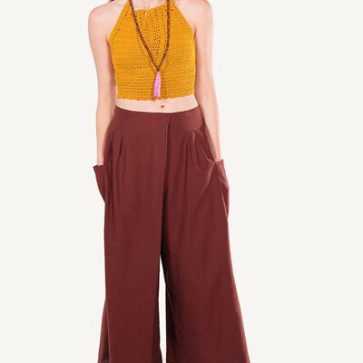 Brown Wide Leg Authentic Trousers