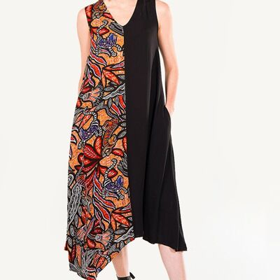 Floral Long Summer Dress Black