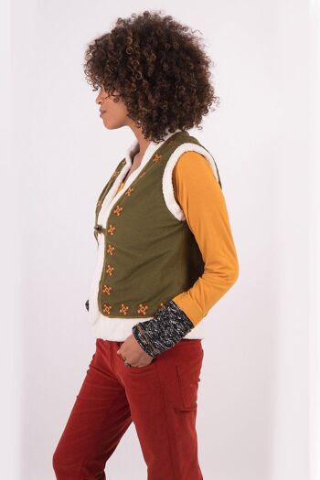 Gilet Brodé Vert 3