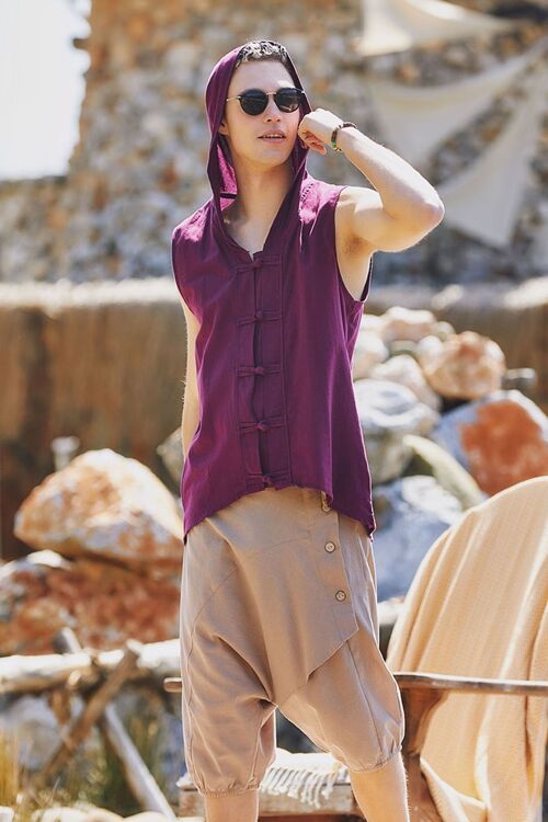 Sleeveless Men's Shirt Purple