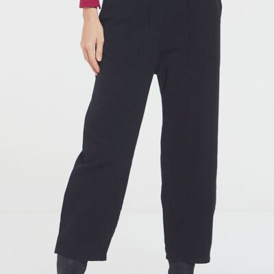 Pantaloni Boho da donna dalla vestibilità ampia con elastico in vita neri