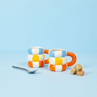Coffee cup set - Coffee cup set - Coffee cup set - Kaffetassen-set, Floats x 2, orange