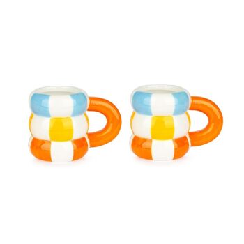 Set de tasses à café - Set de tasses à café - Set de tasses à café - Kaffetassen-set, Flotteurs x 2, orange 2