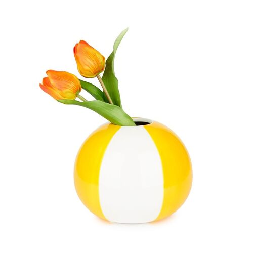 Vase - Florero - Blumenvase, Beach Ball, jaune,14 cm