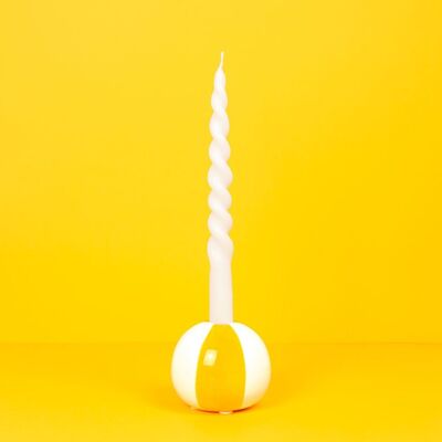 Bougeoir - Candle holder - Candelabra - Armleuchter, Beach Ball, jaune, 8 cm
