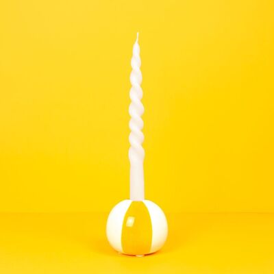 Bougeoir - Candle holder - Candelabro - Armleuchter, Beach Ball, jaune, 8 cm