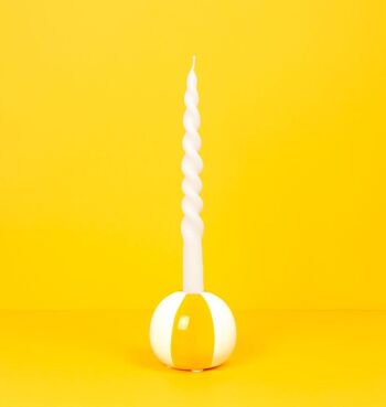 Bougeoir - Bougeoir - Candélabre - Armleuchter, Beach Ball, jaune, 8 cm 1