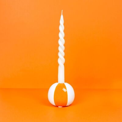 Bougeoir - Candle holder - Candelabro - Armleuchter, Beach Ball, orange, 8 cm