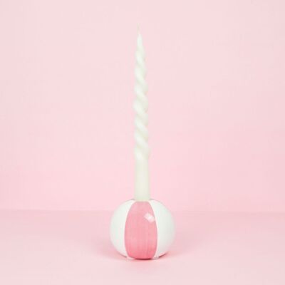 Bougeoir - Candle holder - Candelabro - Armleuchter, Beach Ball, rose, 8 cm