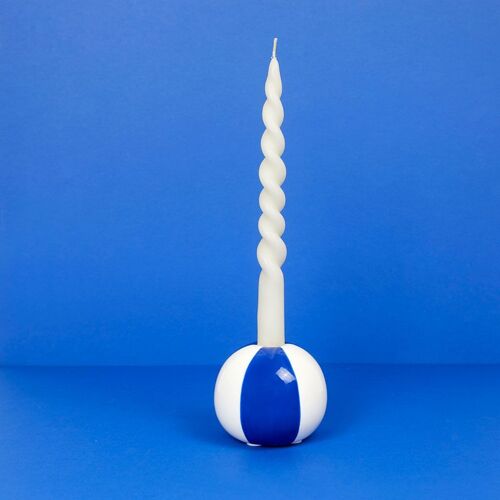 Bougeoir - Candle holder - Candelabro - Armleuchter, Beach Ball, bleu, 8 cm