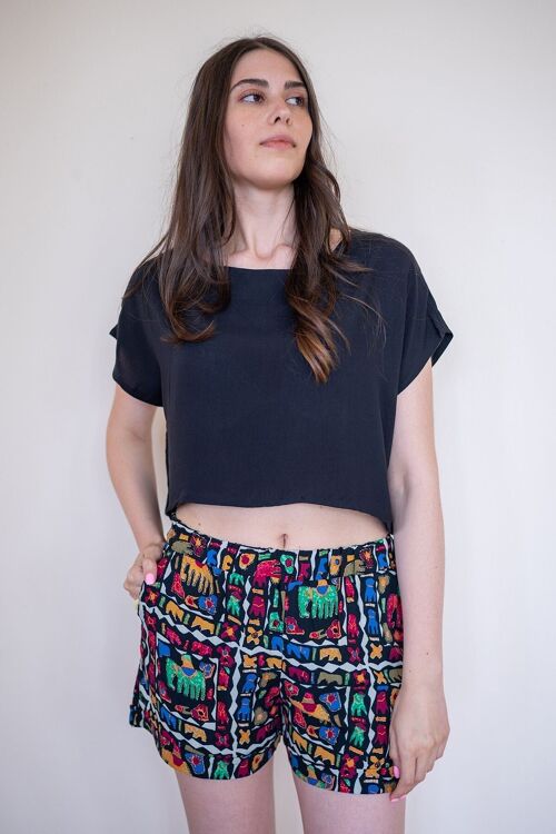 Printed Women's Boho Shorts Black