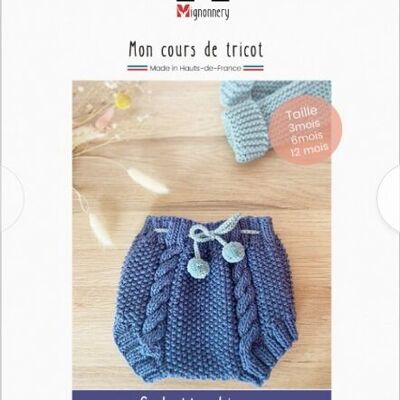 Patrón fácil de tejer pantalones de lana Lison para bebé.