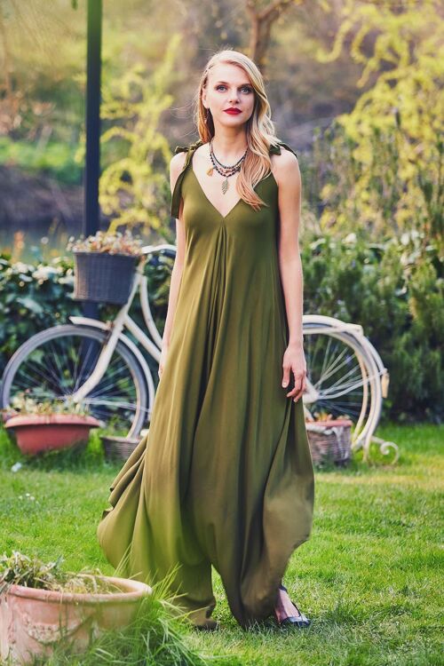 Green Hippie Harem Jumpsuit