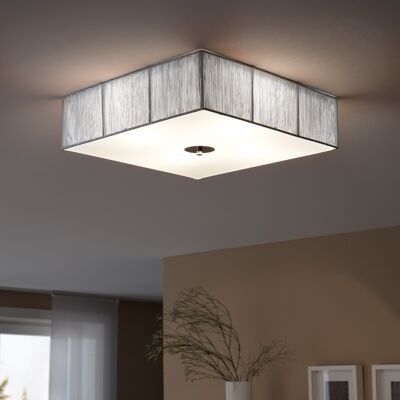 s.LUCE Twine fabric ceiling light 45x45cm silver-colored
