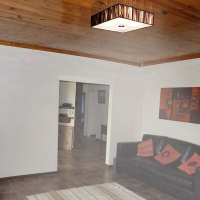 s.LUCE Twine fabric ceiling lamp 45x45cm brown