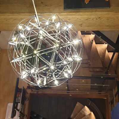 s.LUCE pro Atom 50 LED hanging light metal ball 1134lm chrome