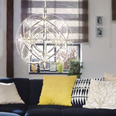 s.LUCE pro Atom 30 LED lámpara colgante bola de metal 486lm cromo