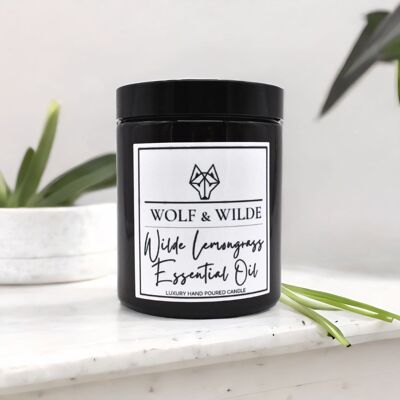 Luxuriöse Aromatherapie-Duftkerze mit ätherischem Zitronengrasöl von Wilde