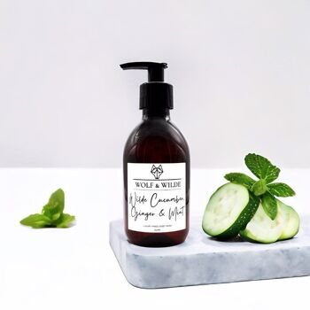 Savon liquide de luxe 2 en 1 concombre, gingembre et menthe Wilde - Mains et corps 250ML 1