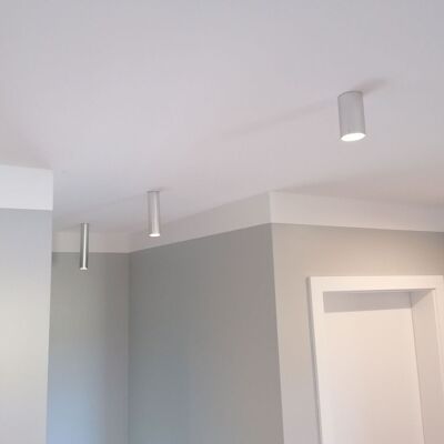 s.LUCE Pole M surface-mounted ceiling light 20cm aluminum-glossy
