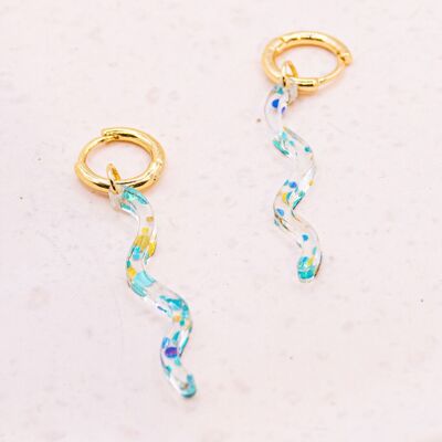 Earrings glitter hoop earrings acrylic 18k gold plated glitter snake - light stud earrings geometric shape