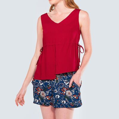 Maroon Asymmetric Boho Top