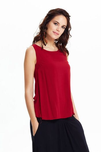 Blouse authentique marron à col bateau 1