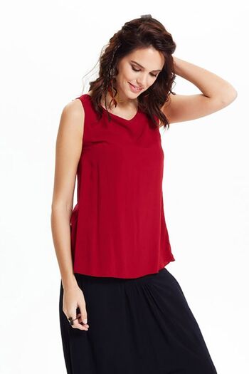 Blouse authentique marron à col bateau 2