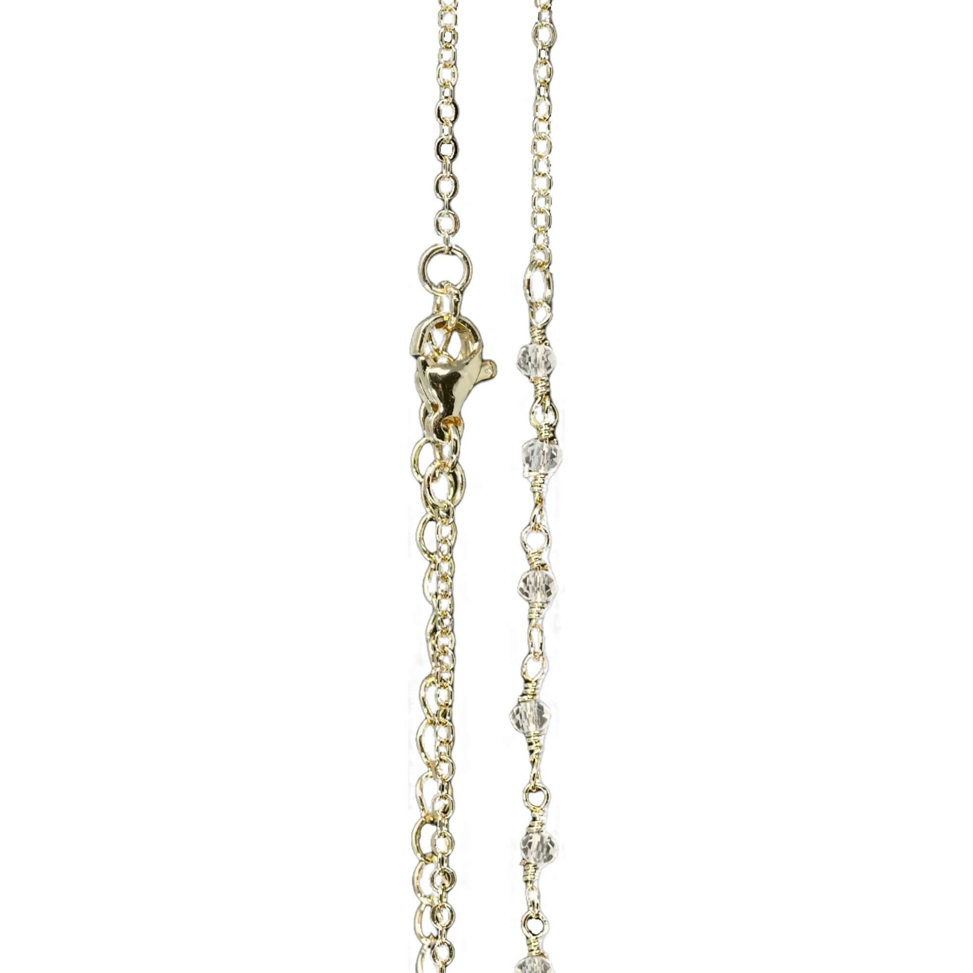 Bola gold semi-beaded chain - 114cm