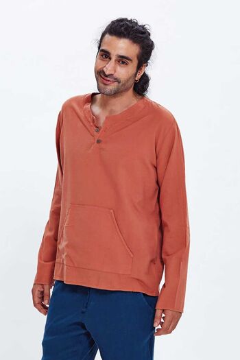 Chemise orange avec détail de poche 3