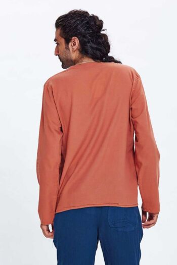 Chemise orange avec détail de poche 4
