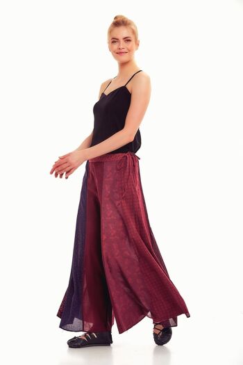 Pantalon Palazzo Patchwork Violet 1