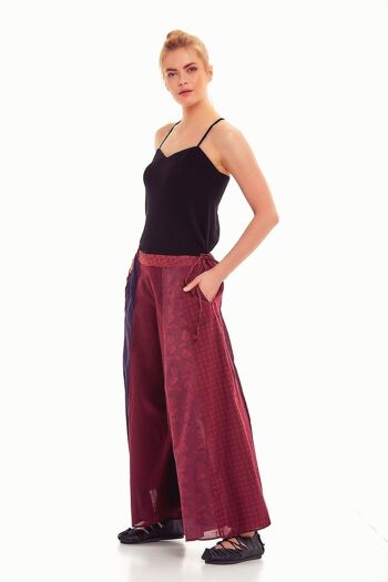 Pantalon Palazzo Patchwork Violet 2