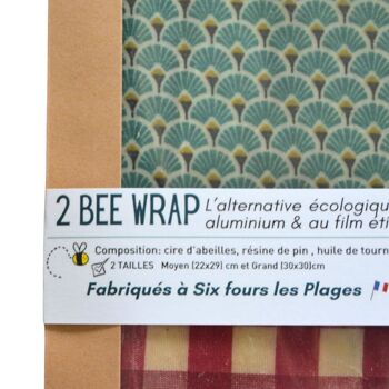 Bee Wrap 2 tailles - emballage réutilisables / zéro déchet / cire d'abeille / écologique 2